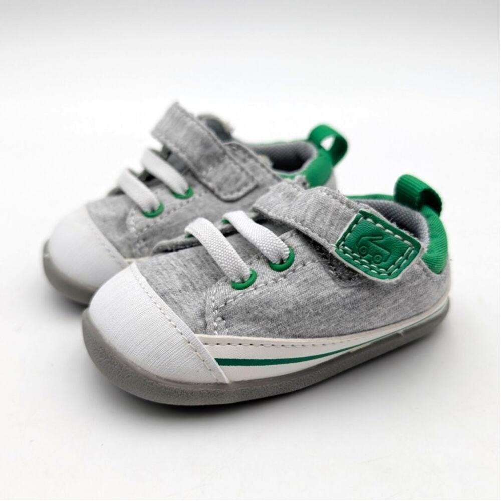 See Kai Run Stevie Mini First Walker Shoes Kids' Gray Jersey Size US4 EU19